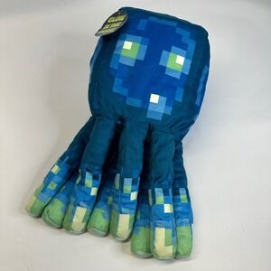Minecraft Glow Squid Plush Pillow Blue Glow in the Dark Mojang 2023 19 Inch